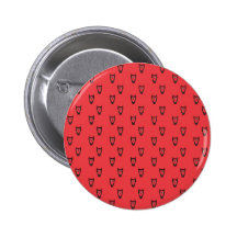 Red owl pattern pinback button