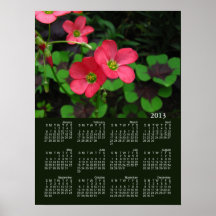 Red Oxalis Calendar ~ print