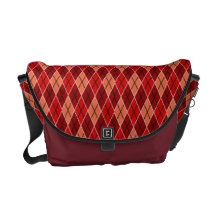 Red Oxford Pattern Messenger Bag
