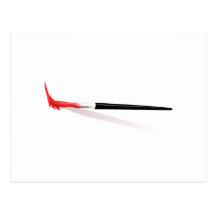 Red Paint Brush Post Cards