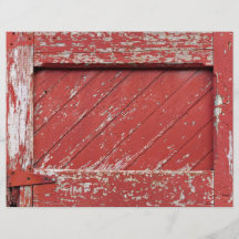 Red Painted Wooden Barn Door Flyer
