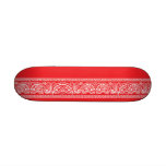 Red Paisley Skateboard Mini