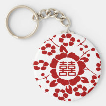 Red Paper Cut Flowers • Happiness Keychains