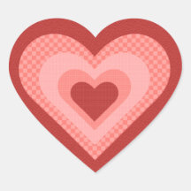 Red Patchwork Heart Valentine Sticker