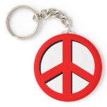 Red Peace Keychain