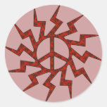 Red Peace Sigh Star Sticker