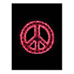 red peace sign postcard