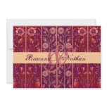 Red Peach Purple Damask Wedding Invitation