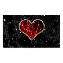 Red Pearl Heart Business Card