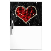 Red Pearl Heart Dry-Erase Boards