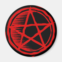 Red Pentagram Fridge Magnets