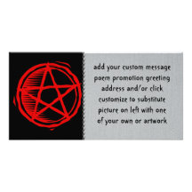 Red Pentagram Photo Card Template