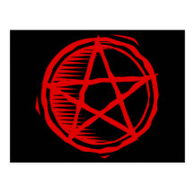 Red Pentagram Postcards