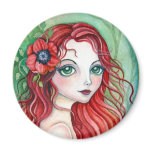 Red Peony Fairy - Magnet