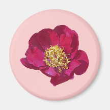 Red Peony Fridge Magnet