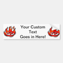 red peppers on plate in fire graphic bumper sticker