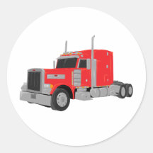 red peter built tractor round sticker