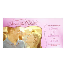 Red Photo Card Save the Date Wedding Announcement