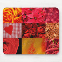 Red Photography Collage Mouse Pads