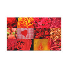 Red Photography Collage Stretched Canvas Prints