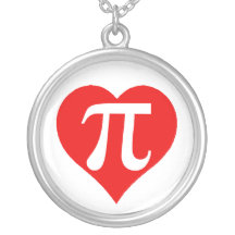 Red Pi Heart Necklaces