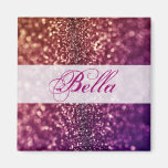 Red Pink and Purple Sparkle Diva Glitter Design Fridge Magnet