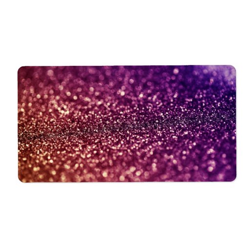 Red Pink and Purple Sparkle Glitter Labels