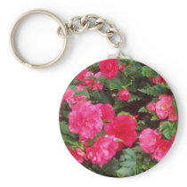 Red Pink and red begonias, Victoria, British Colum Key Chain