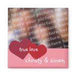 Red pink hearts true love custom photo valentine magnets