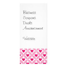 Red Pink I Love You Valentine's Day Hearts Gifts Full Color Rack Card