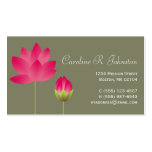 Red pink lotus flower modern tea green personal business card templates