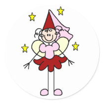 Red/Pink Princess Stick Figure Sticker