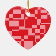 Red-pink squares ornament