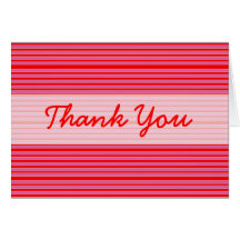 Red Pink Striped Thank You Cards
