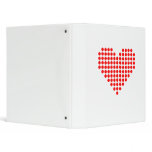 Red pixel heart vinyl binders