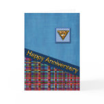 Red Plaid and Blue Fabric Anniversary