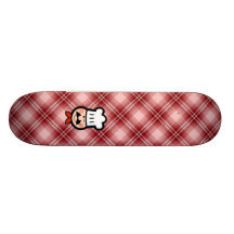 Red Plaid Chef Skate Board