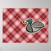 Red Plaid Duck Print
