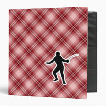 Red Plaid Fencing 3 Ring Binders