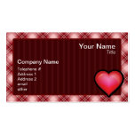 Red Plaid Heart Business Cards