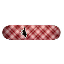 Red Plaid Horse Racing Skate Deck