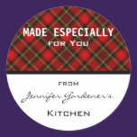 Red Plaid Jar Sticker stickers