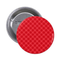 Red Plaid Pinback Button
