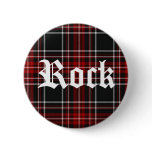 Red Plaid Rock - Button