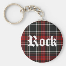 Red Plaid Rock - Keychain