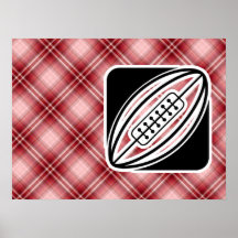 Red Plaid Rugby Posters