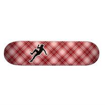 Red Plaid Running Skateboard Decks