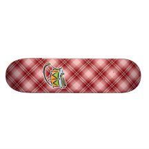 Red Plaid Snare Drum Skateboard Deck