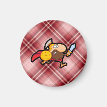 Red Plaid Spartan Gladiator Fridge Magnets