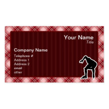 Red Plaid Speed Skater Business Card Templates